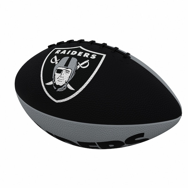 Logo Brands Las Vegas Raiders Pinwheel Logo Junior-Size Rubber Football 623-93JR-2 - main